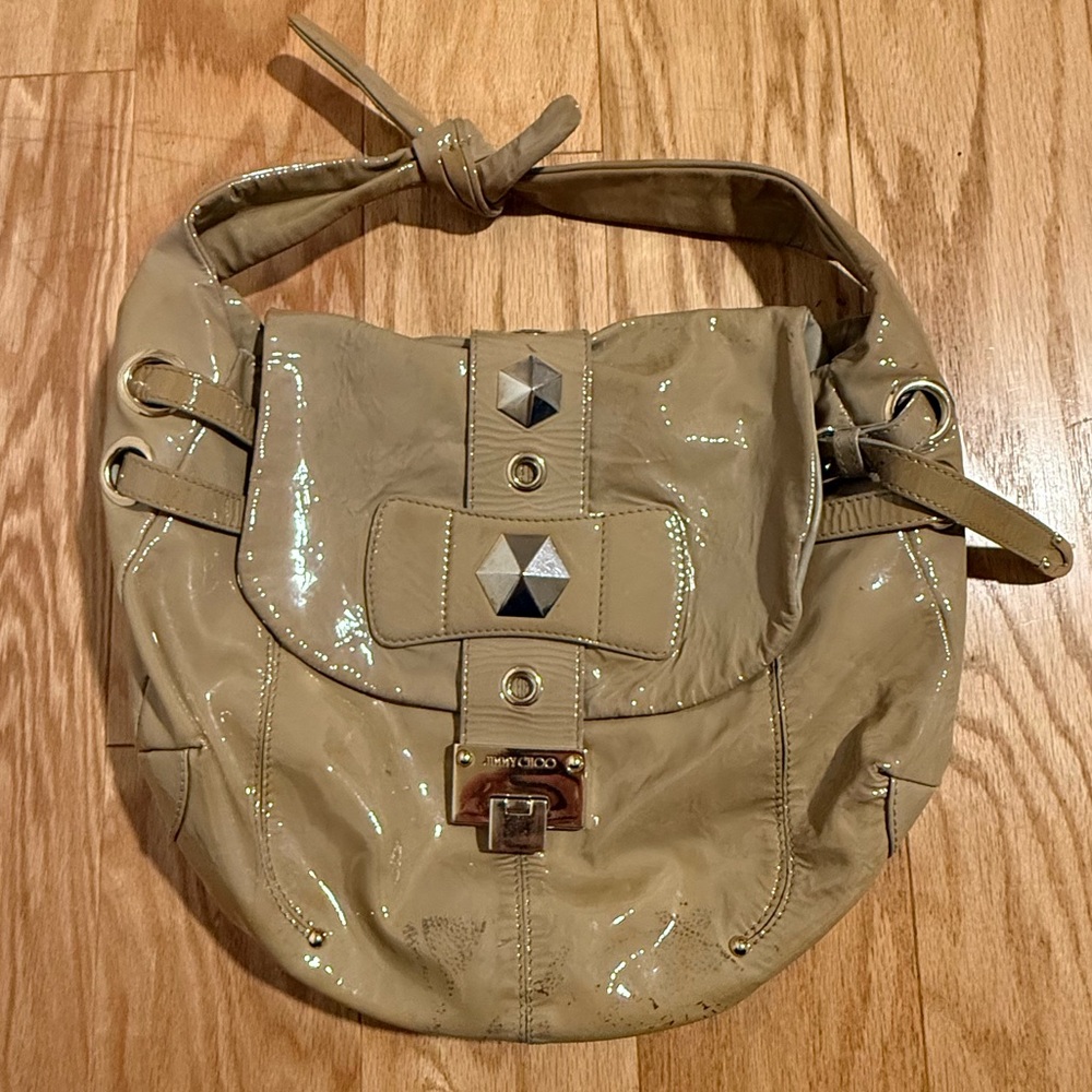 Jimmy Choo Shiny Tan Shoulder Bag